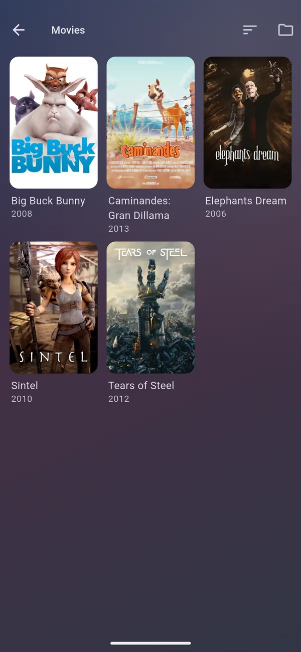 A movie library as a grid of posters